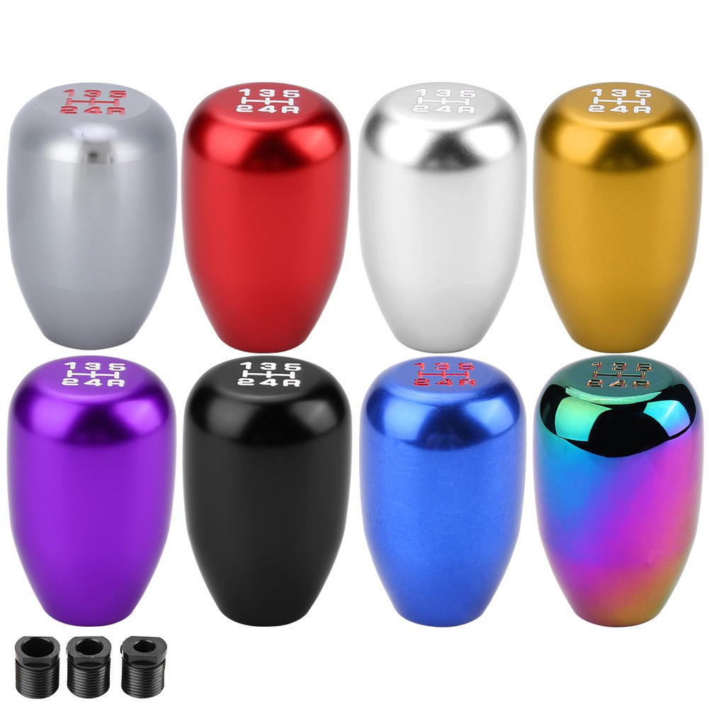 Car 5 Speed Manual Gear Shift Knob Shifter Lever Stick with 3 Adapters