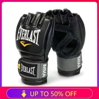 Black Everlast MMA Glove Boxing Muay Thai Training Gym Professional Fighting PU Leather Thicken Shopee Philippines