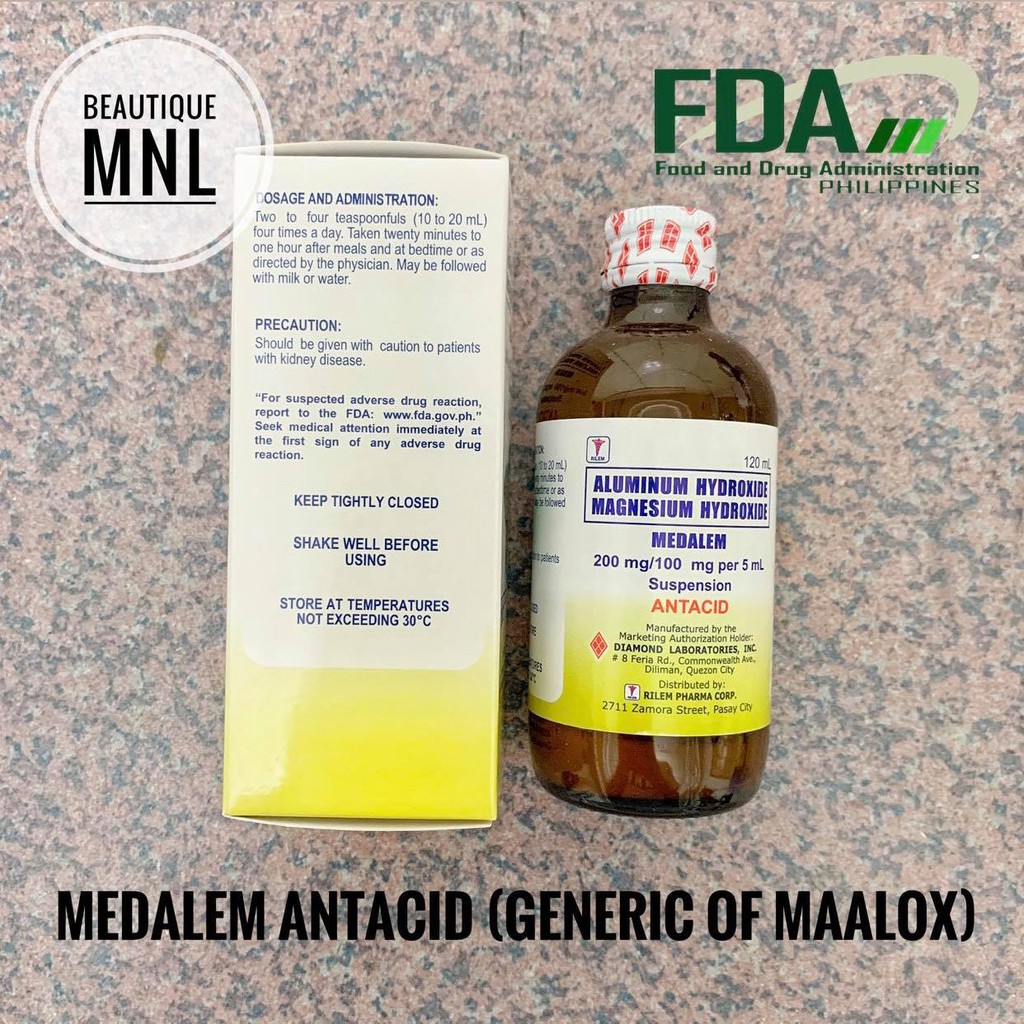 (Generic of Maalox) MEDALEM Antacid 120ml Shopee Philippines