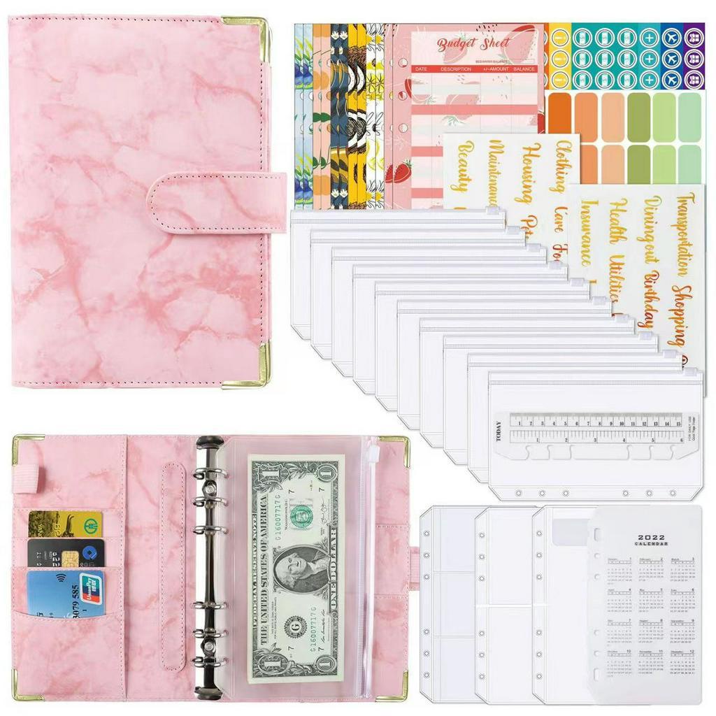 A6 Budget Binder Set Hand Ledger Loose Leaf Organizer With Cash Wallet ...