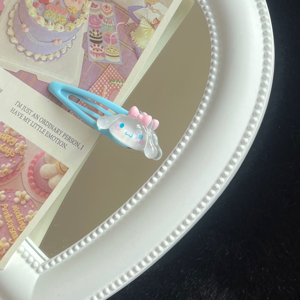 Transparent Hairpin Sanrio bb Clip ins Cute Spongebob Hair Accessories Girl Sweet Cinnamon Dog