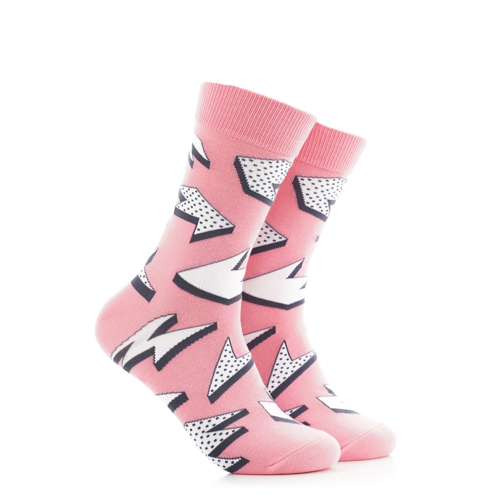 Iconic Socks Geometric Pattern Crew Length Mens Formal Socks Shopee
