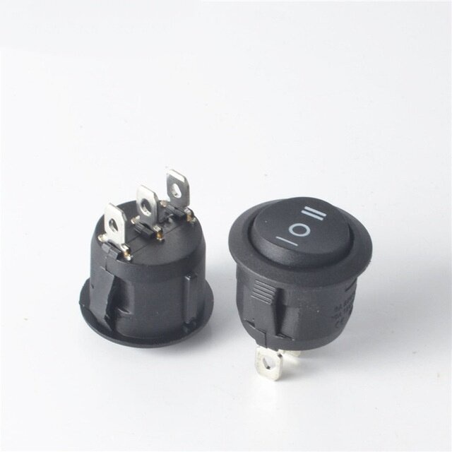 3pcs Black & Red Round Rocker Switch ON-OFF-ON | Shopee Philippines