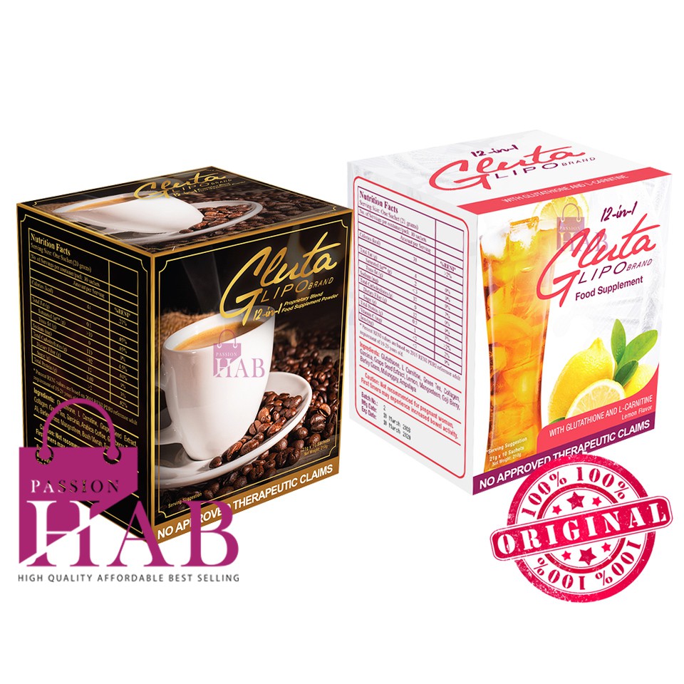 Gluta Lipo Coffee / Juice (10 sachets per box) | Shopee Philippines