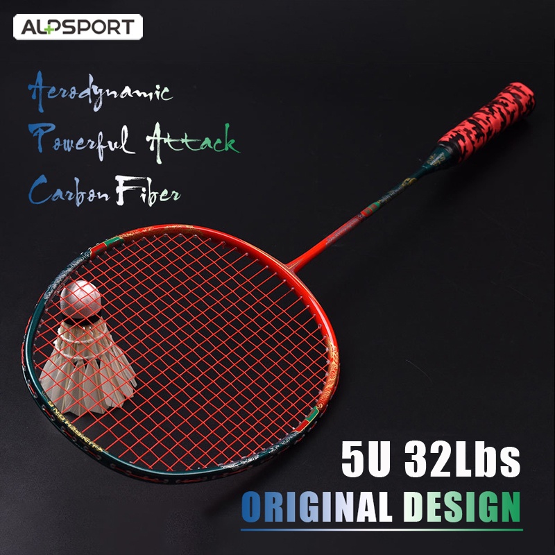 ALP JH 5U 32Lbs Design T900 100% Full Carbon Fiber Strung Badminton ...