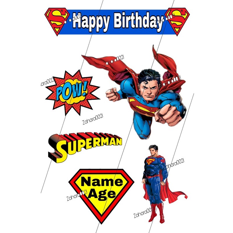 Superman Cake Topper And 12pcs Cupcake Toppers Good Quality And Clear Print Shopee Philippines 9282