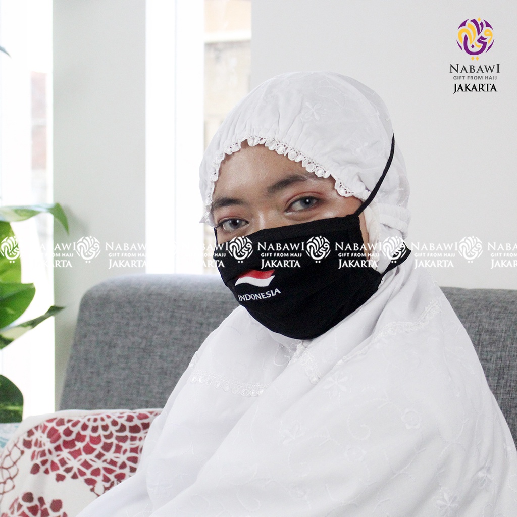 Plain Black Screen Printed Cloth Mask, Mouth and Nose Cover Mask, Hajj ...