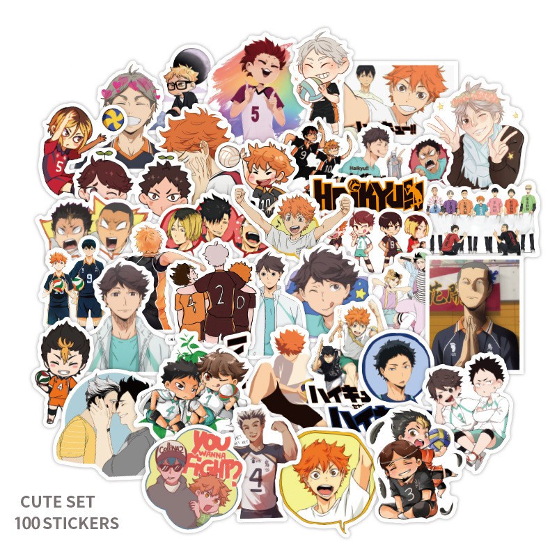 Hot Haikyuu 100pcs/pack Japanese Comic Sticker HAIKYU Anime Luggage ...
