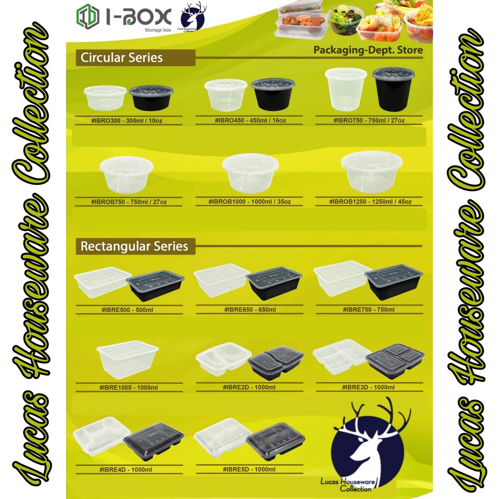 (10 in 1) MICROWAVABLE PLASTIC FOOD CONTAINER / REUSABLE FOOD CONTAINER