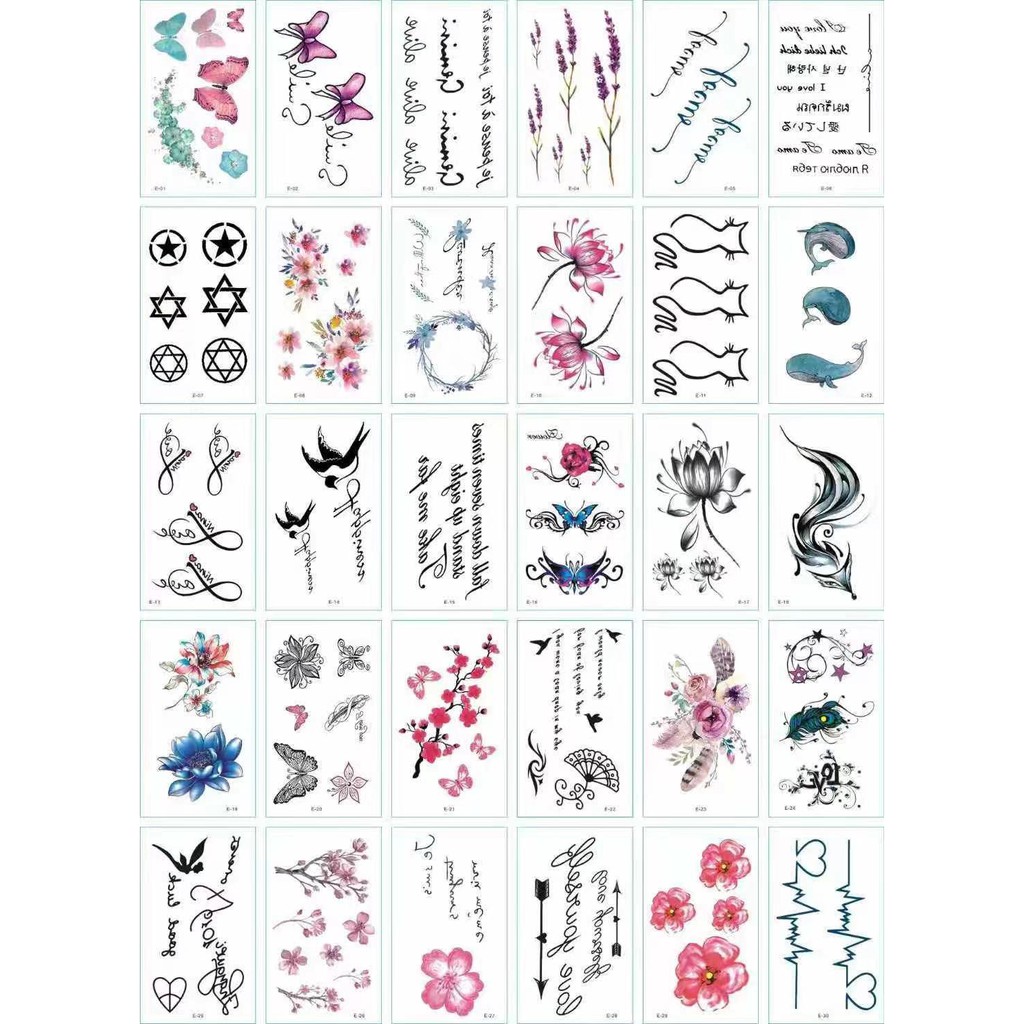 New 30pcs Temporary Tattoo Sticker Waterproof And Cute Sticker English