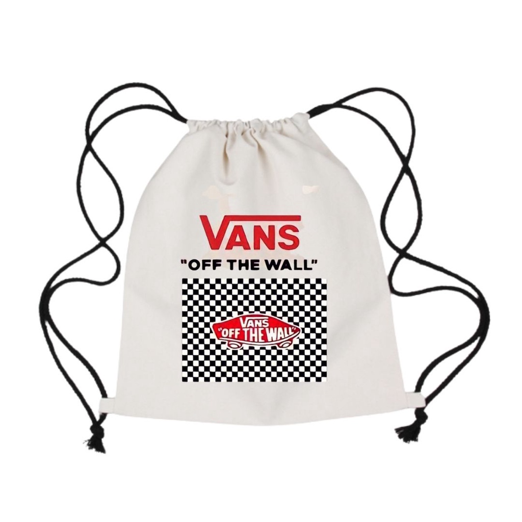 Vans off the wall Drawstring Bag Katsa Canvas High Quality Korean Knapsack Shoulder Eco Tote Bag Shopee Philippines