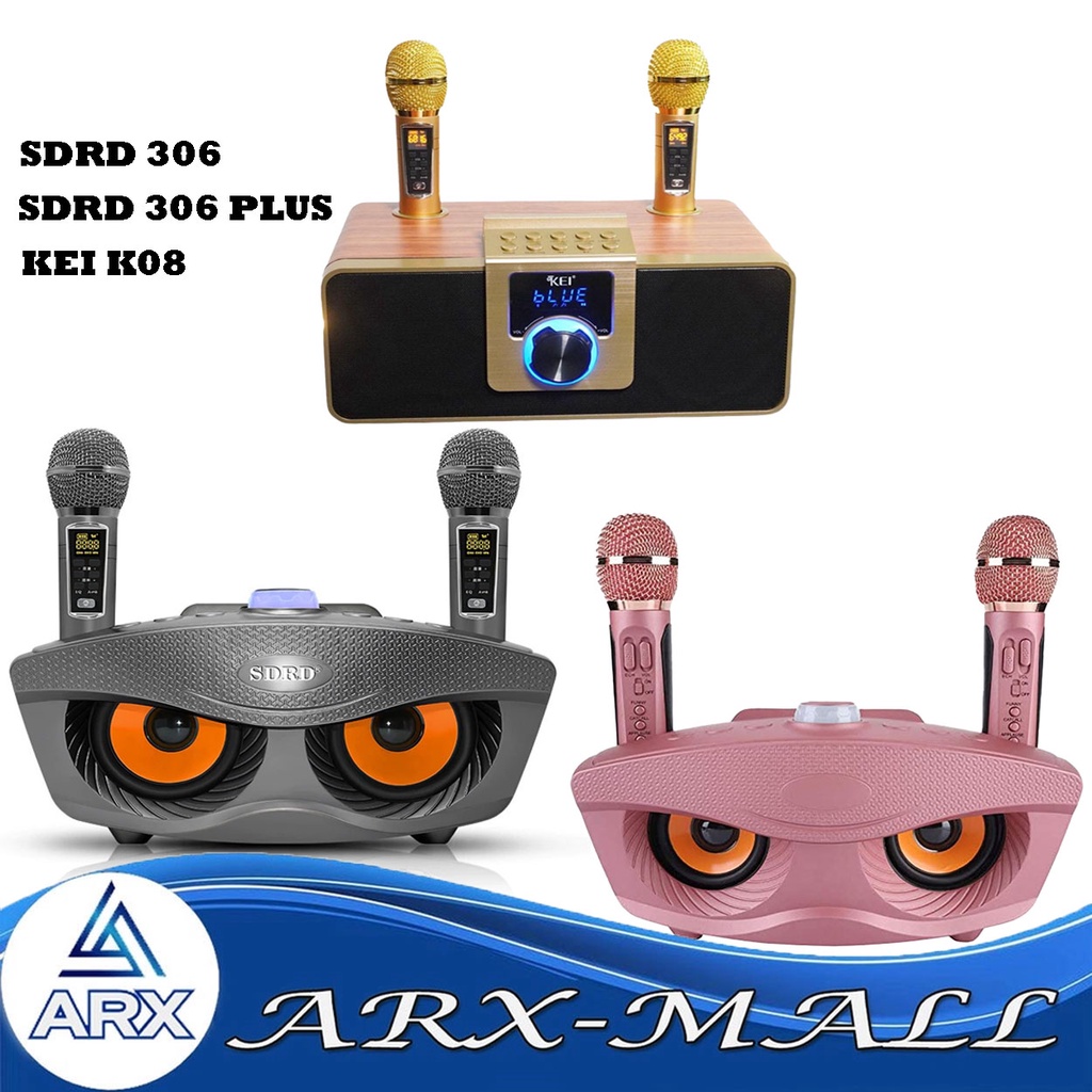 🔊 Parlante karaoke Bluetooth SDRD + 2 micrófonos SD-306