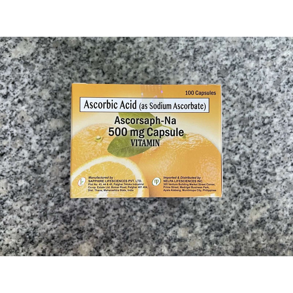 ASCORSAPHNA Vitamin C Ascorbic Acid as Sodium Ascorbate NON ACIDIC