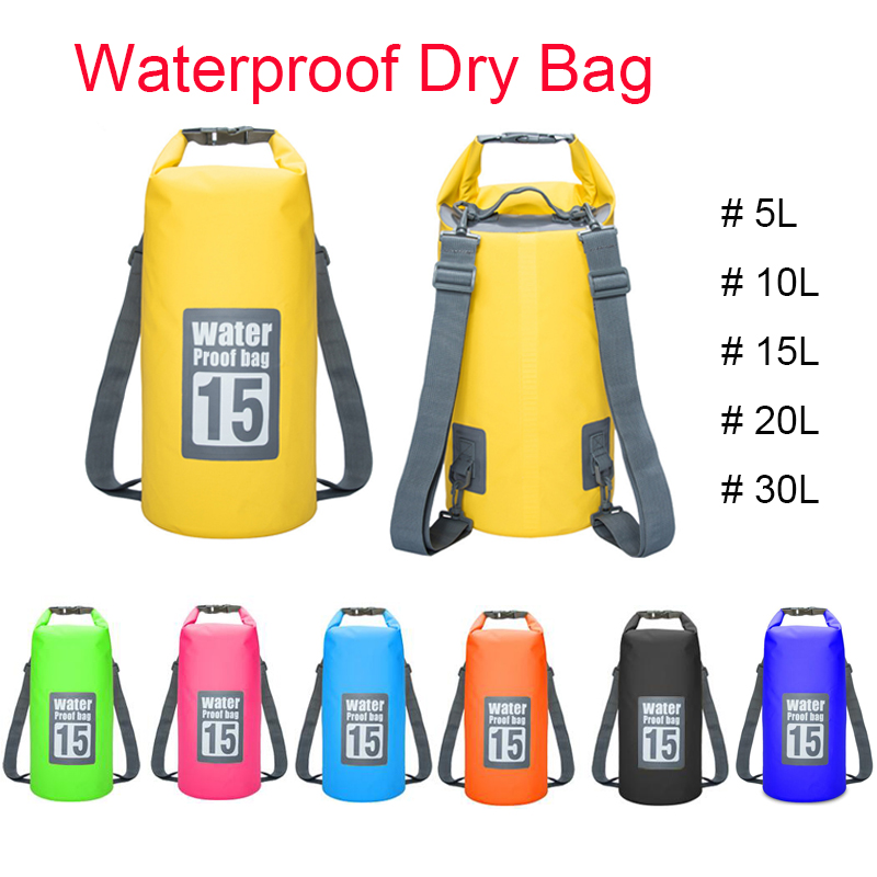 FLOATING BACKPACK DRY BAG for Boating, Fishing, Kayaking, Swimming - Pink  15L