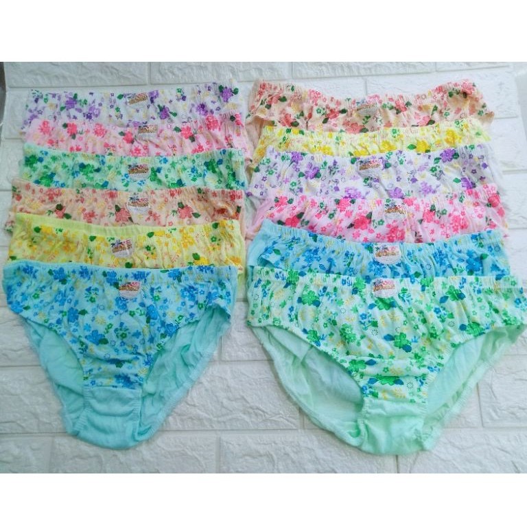 SD. COD☑️ 6/12 pcs Soen Assorted cotton Floral Women's panty/underwear  available half doz or 1 doz