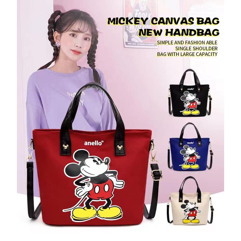 Anello Mickey Mouse Canvas Crossbody Handheld Tote Shoulder Bag