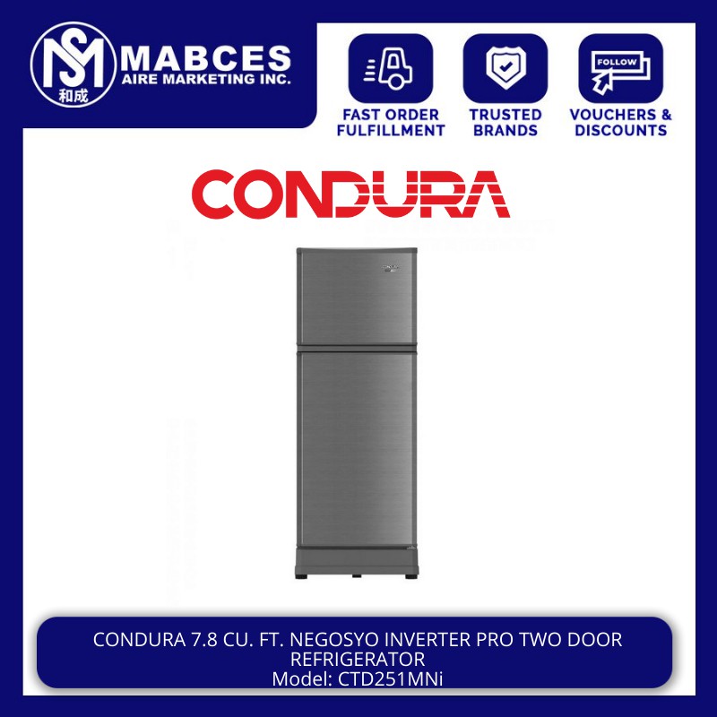 Condura 7.8 cu. ft. Negosyo Inverter Pro Two Door CTD251MNi | Shopee ...