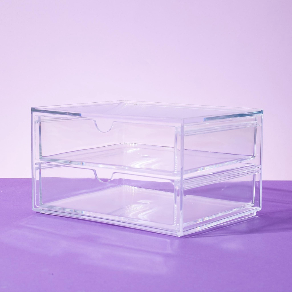 ACRYLIC BOX 2 DRAWER ORGANIZER JEWELRY BOX SERIES 2 by Miniso Shopee Philippines