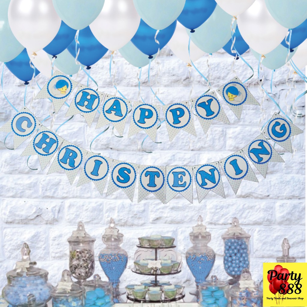 Christening set up store for baby boy