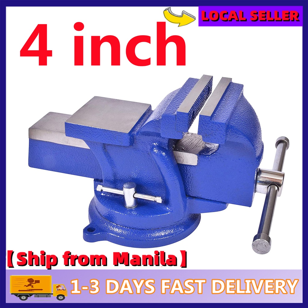 【Ship from Manila】Heavy Duty Steel Swivel Bench Vise 4