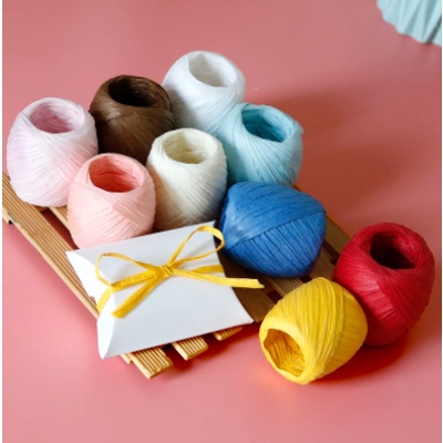 1 Roll 20 Meters Raffia Ribbon Paper Rope Palm Packaging Rope ...
