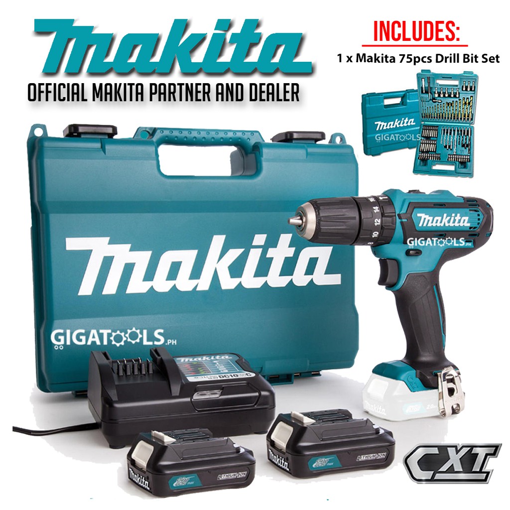 Makita HP333DWYE Cordless Hammer Driver Drill 3/8" Max12V CXT Kit Set W ...