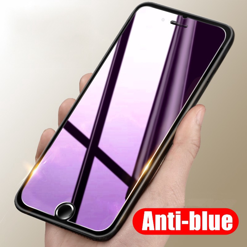 【Anti-blue】 3D Tempered Glass Film IPhone 12 13 Pro Max X SE2 6s Plus  11 Pro XS MAX XR X 12 13 mini 9H Tempered Glass Full Screen Curved Film