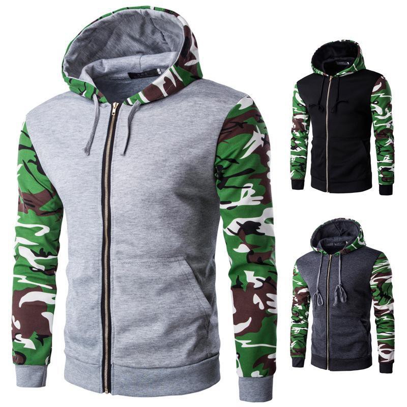 Kim Shop Camouflage Jacket Hooded Jakcet Unisex W/Zippier Cotton ...