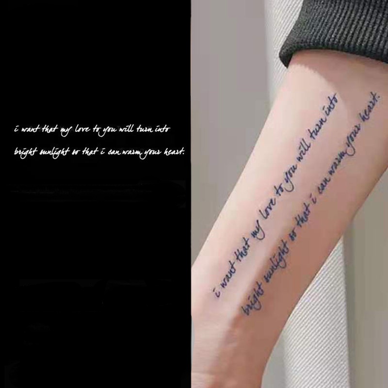 Waterproof Temporary Tattoo Stickers English Confession Lover Sentences