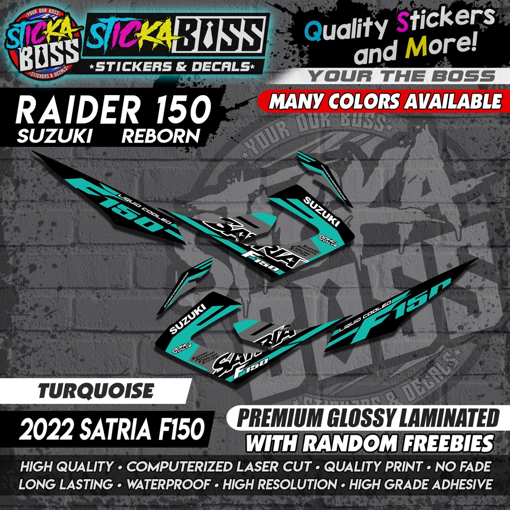 Suzuki Raider 150 Reborn Stock Decals TURQUOISE ( 2022 Satria F150 ...