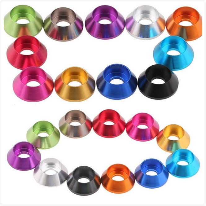 5PCS Cone Cup Head Washers Aluminum Alloy Washer Gasket for Screws Bolt