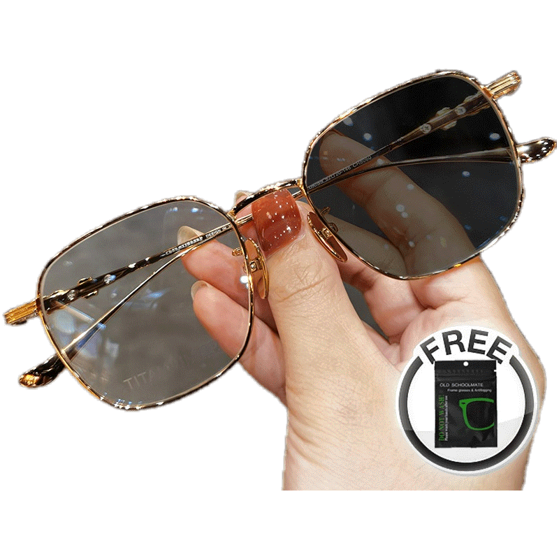 Photochromic Anti Radiation Glasses For Women Men Metal Replaceable Lens Eyeglasses Frames 1430