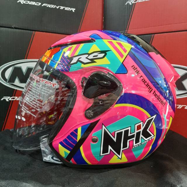NHK R6 HELMET WITH SE PIGMENT MOTIF, PINK FLORENT | Shopee Philippines