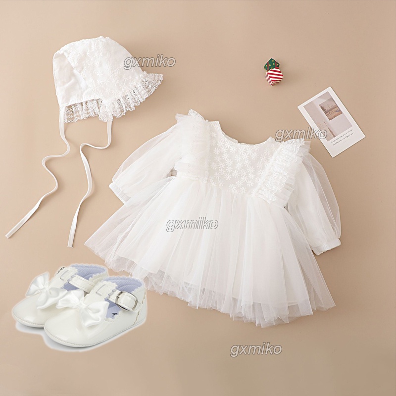 Elegant Baby Girls White Sequined Tutu Dress Toddler First Communion Dress main image 0