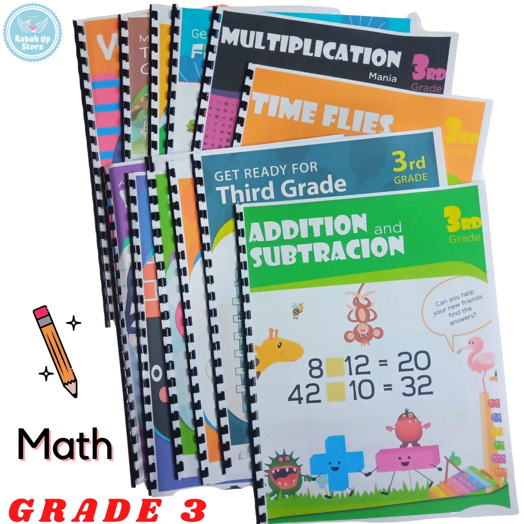 GRADE 3 MATH Activity Workbook Worksheet Homeschool Learning Materials