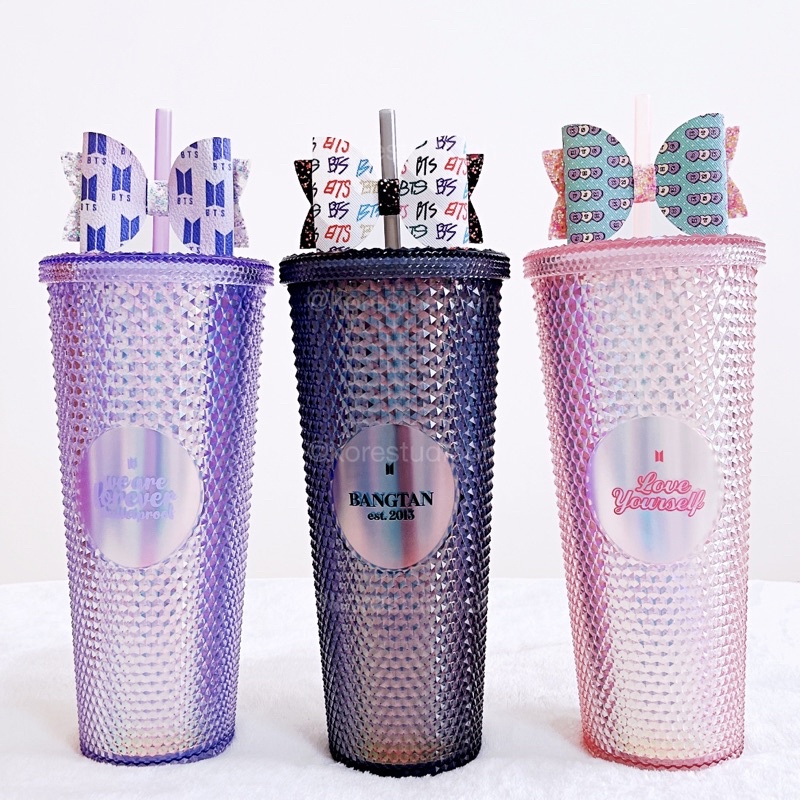 BTS Studded Tumbler with Lid and Straw Shopee Philippines