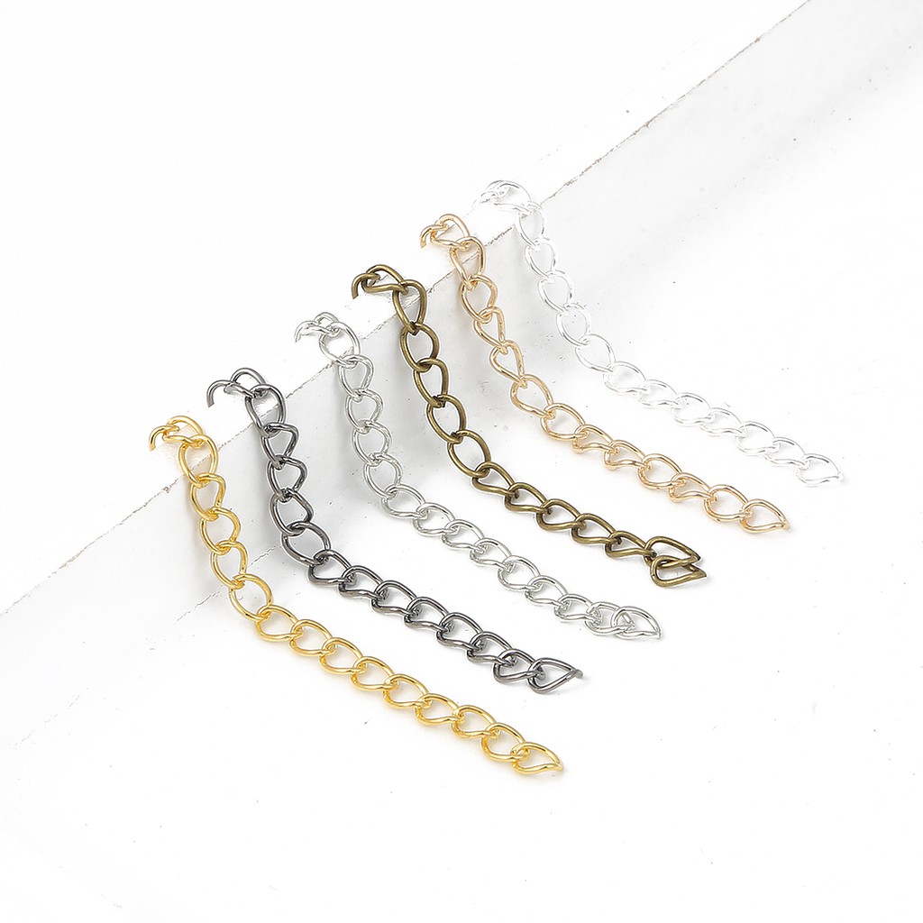 50/70mm Length 50Pcs 6 Colors Necklace Bracelet Extender Chain Tails ...