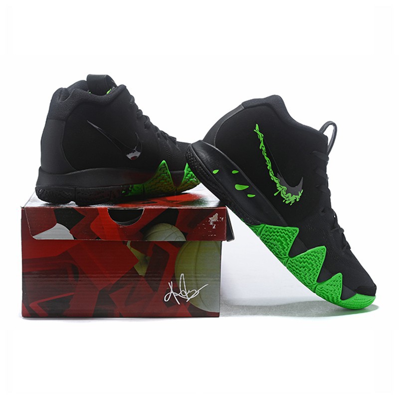 Kyrie 4 halloween black and clearance green