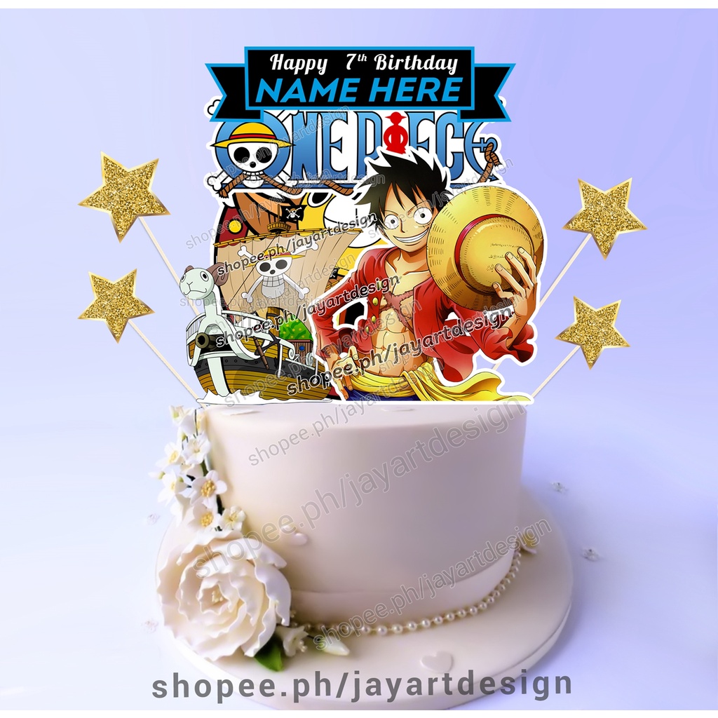 ONE PIECE LUFFY PERSONALIZED CAKE TOPPER | PERSONALIZE CUSTOM DESIGN ...