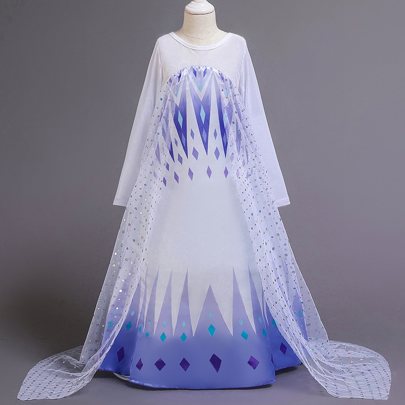 New Girls Elsa Disney Princess Dress Frozen 2 Fancy Dress Costume Girls