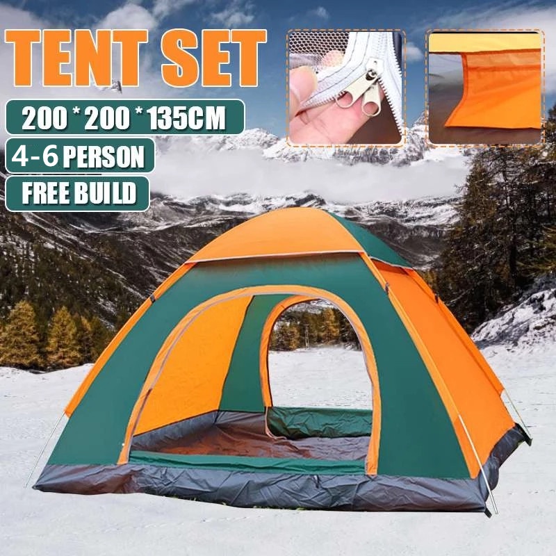 Waterproof Automatic 4-5 Person Outdoor Camping Tent Two Doors Double ...