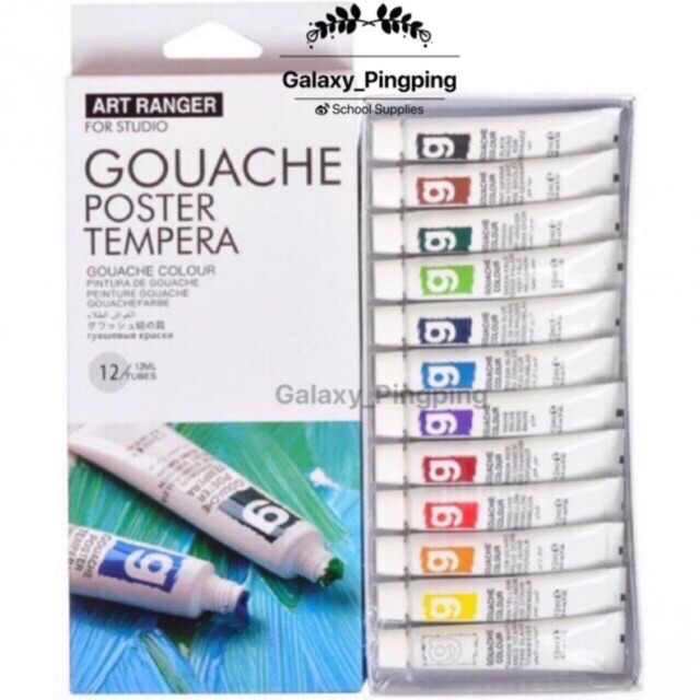Art Rangers Gouache Poster Tempera Paint (12tubes/12ml) Shopee