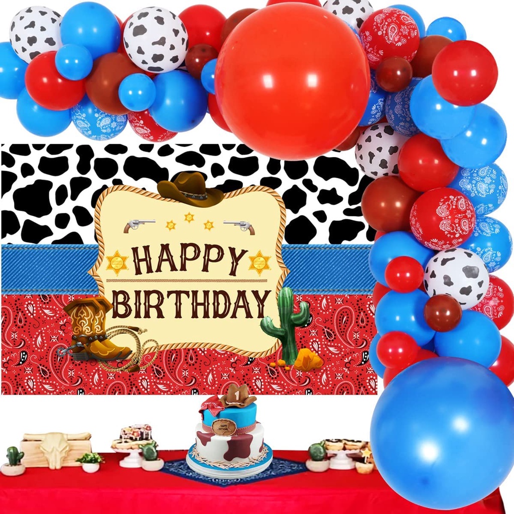 JOYMEMO Cowboy Birthday Party Decorations, Western Birthday Decoration ...