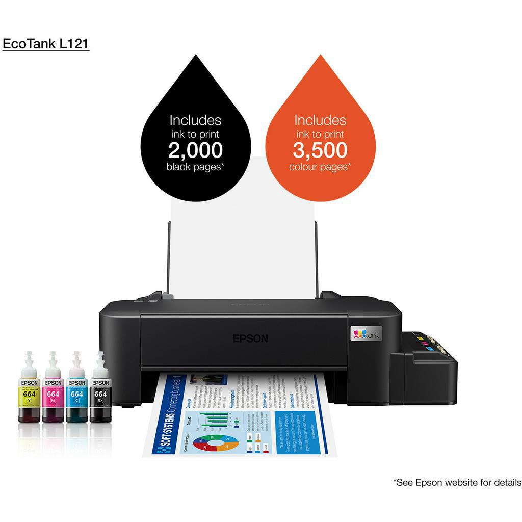 EPSON L121 𝗕𝗥𝗔𝗡𝗗 𝗡𝗘𝗪 𝗔𝗡𝗗 𝗢𝗥𝗜𝗚𝗜𝗡𝗔𝗟! WITH FREE INITIAL INK (C Y M B ...