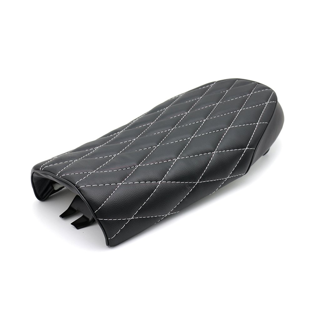 KEEPDSGN Leather Cafe Racer Seat For Suzuki GS Series – Black, Flat Saddle, Water Resistant