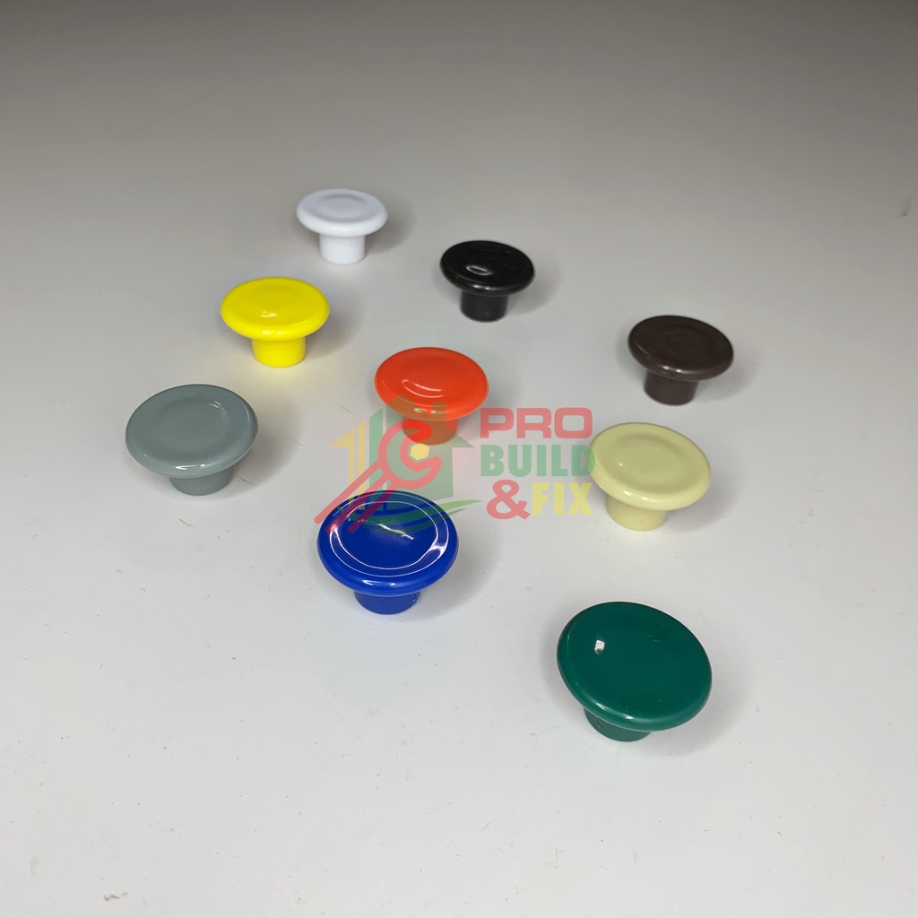 Modern Plastic Round Cabinet Handle 1½