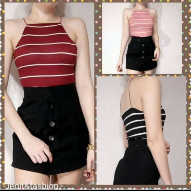 Trendy halter string top - plain & printed | Shopee Philippines