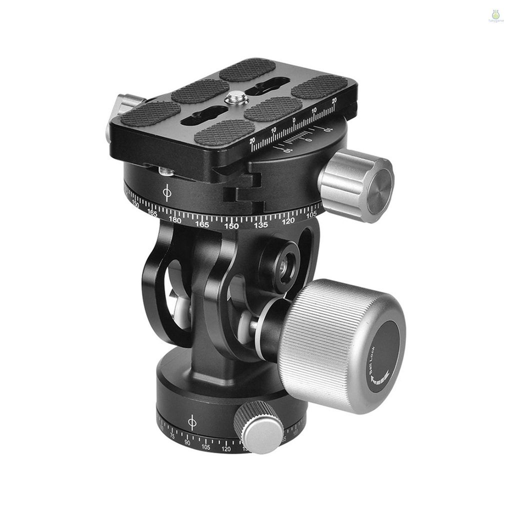 Andoer VH10R 2 Way Pan/Tilt Tripod Head 360° Rotating Panoramic Bird Watching Photography Head