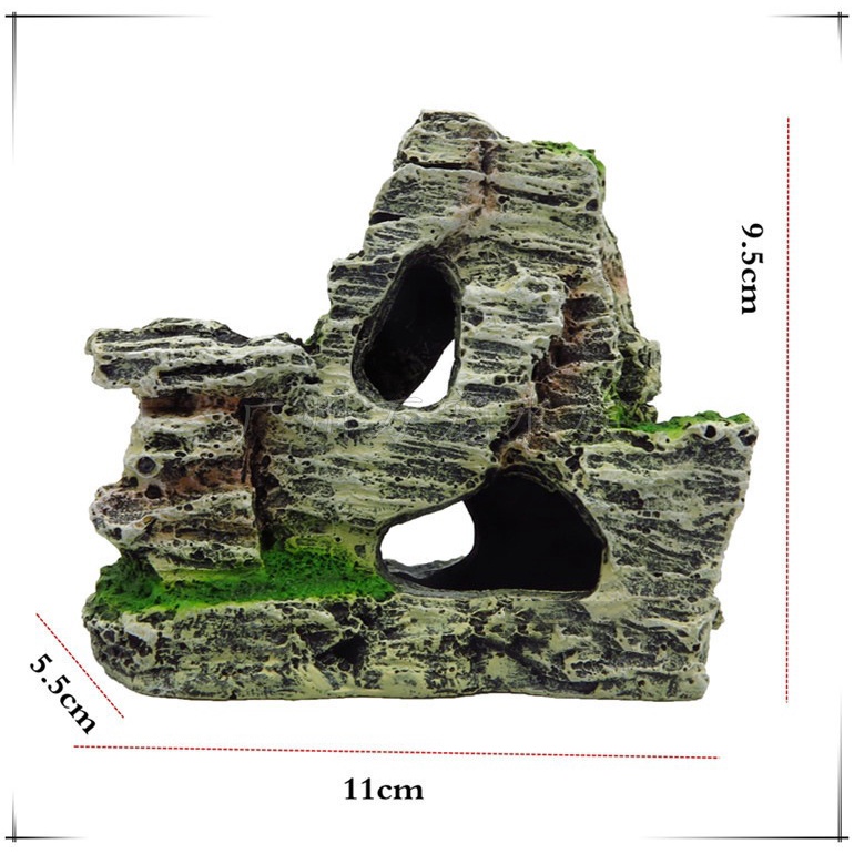 Rockery castle Ornament High Simulation Fish Hideout Resin Mountain for ...