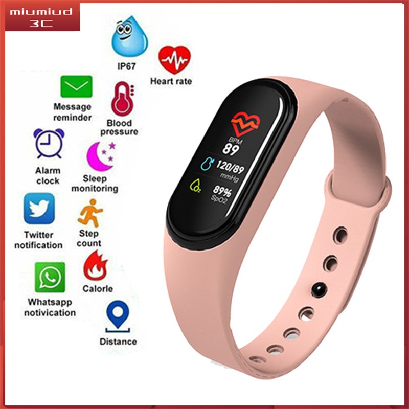 [Ready Stock] M5 Smart Bracelet AMOLED Screen Miband 5 Smartband